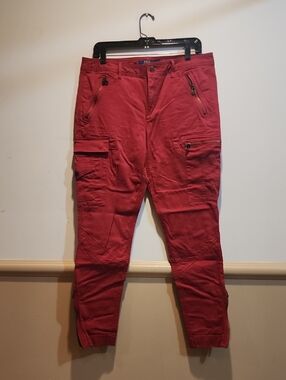 Polo by Ralph Lauren Red Cropped Cargo Pants